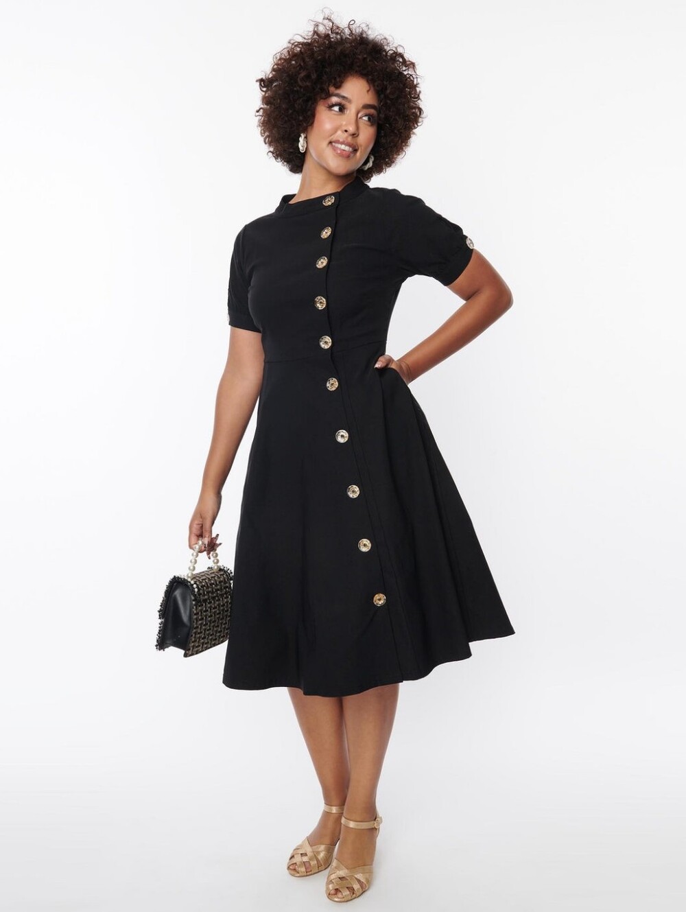 Unique Vintage Crystal Button Dress Size XL